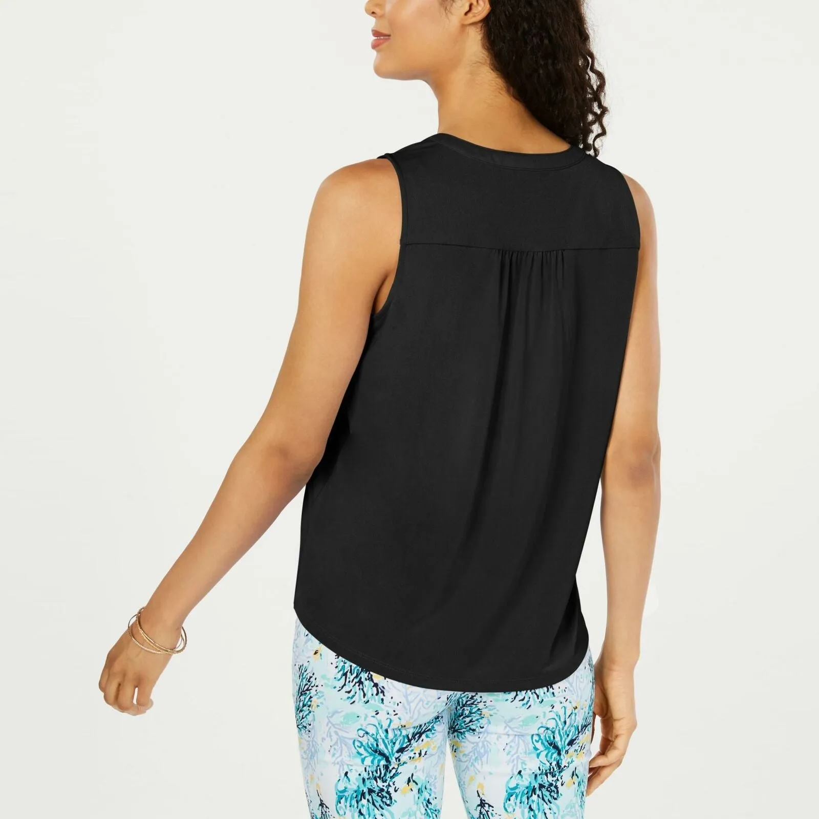 Charter Club Women's Sleeveless Pintuck Blouse