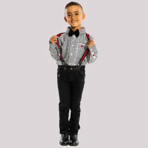 Check Shirt and Tie with Pants