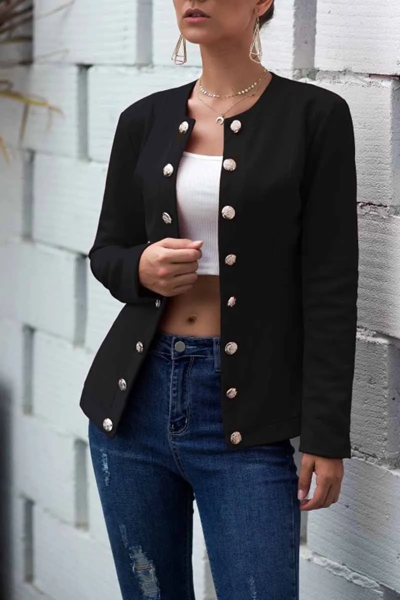 Chicindress Buttons Double Lines Design Suit Coat