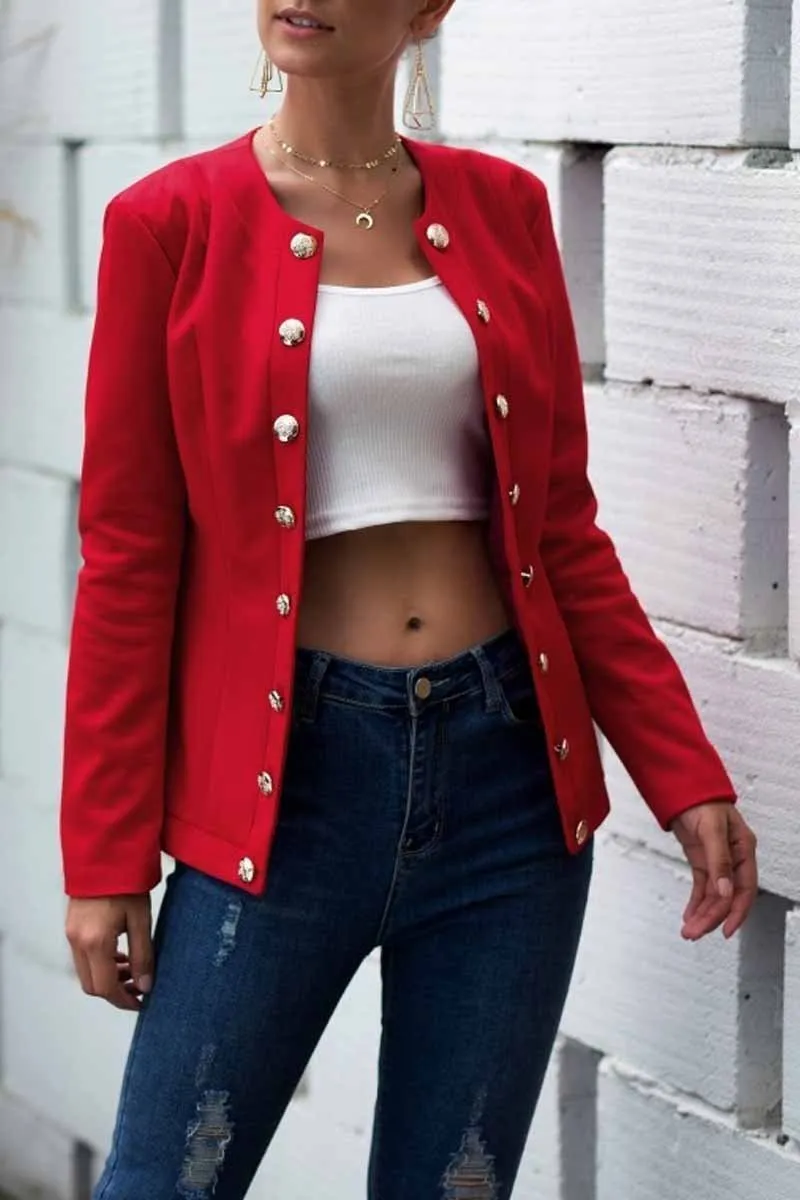 Chicindress Buttons Double Lines Design Suit Coat