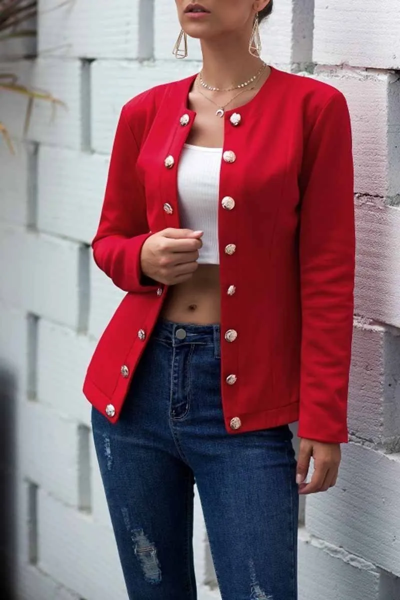 Chicindress Buttons Double Lines Design Suit Coat