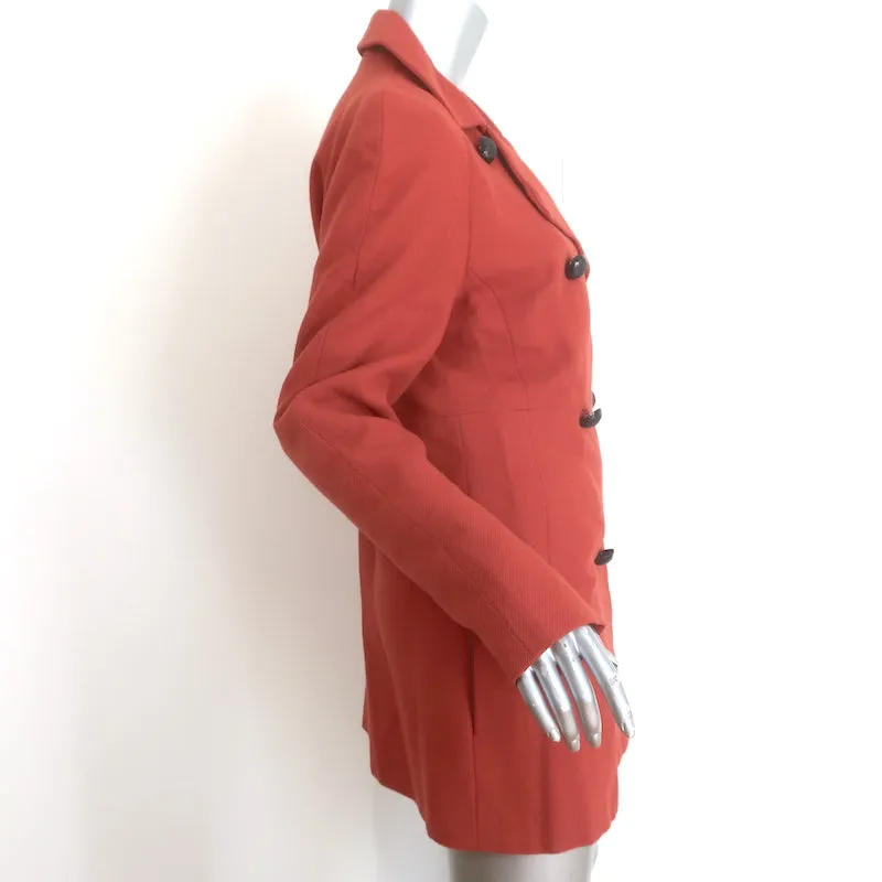 Chloe Pea Coat Brick Red Wool-Blend Size 40 Double Breasted Jacket