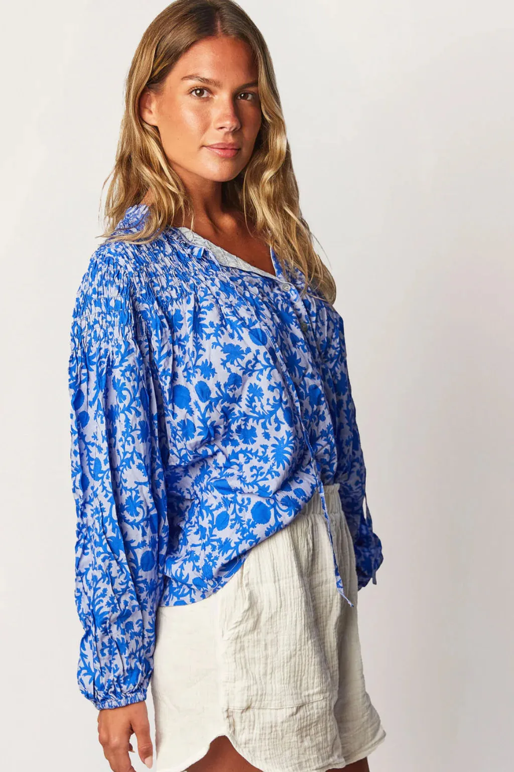 Citrine Lorelai Blouse Blue Blooms