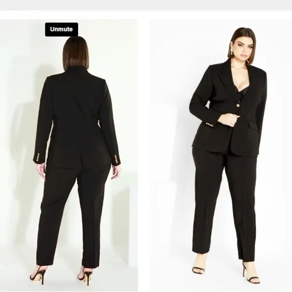 City Chic Black Kara Jacket Blazer Size 12 New NWT