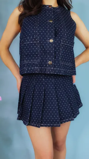 Clara Denim Dot Mini Skirt