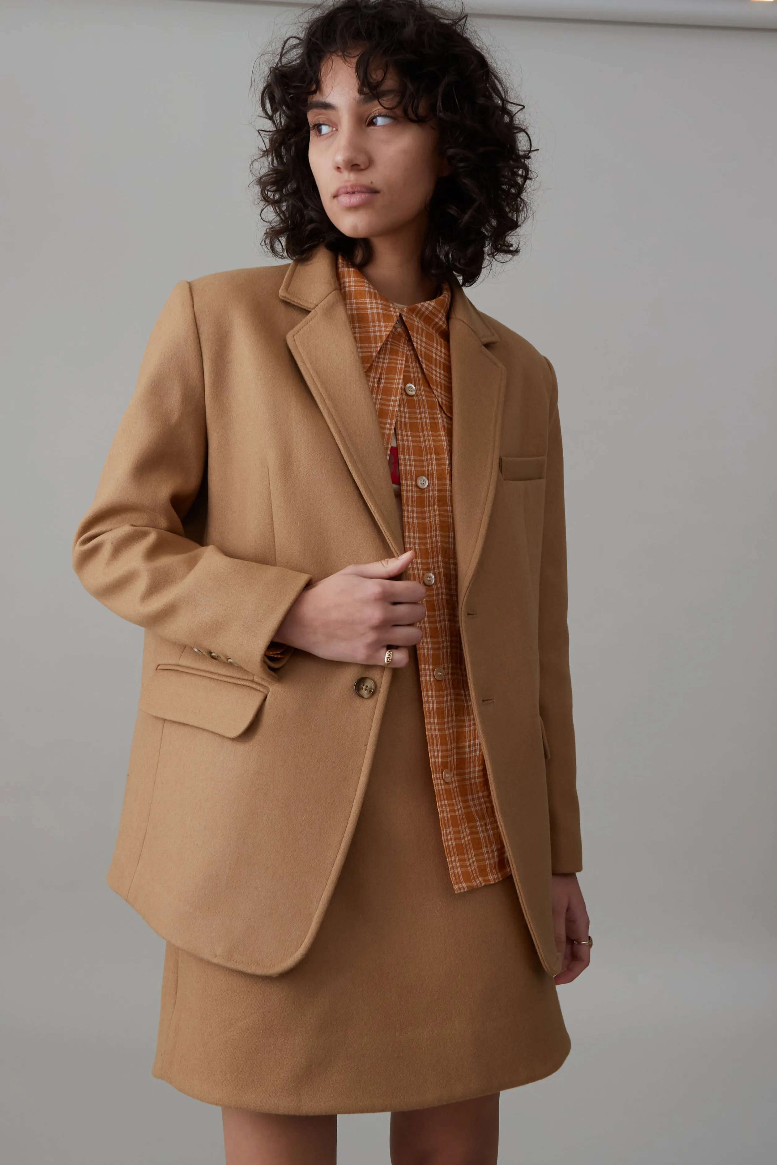 CLAUDIA JACKET | CAMEL MELTON WOOL