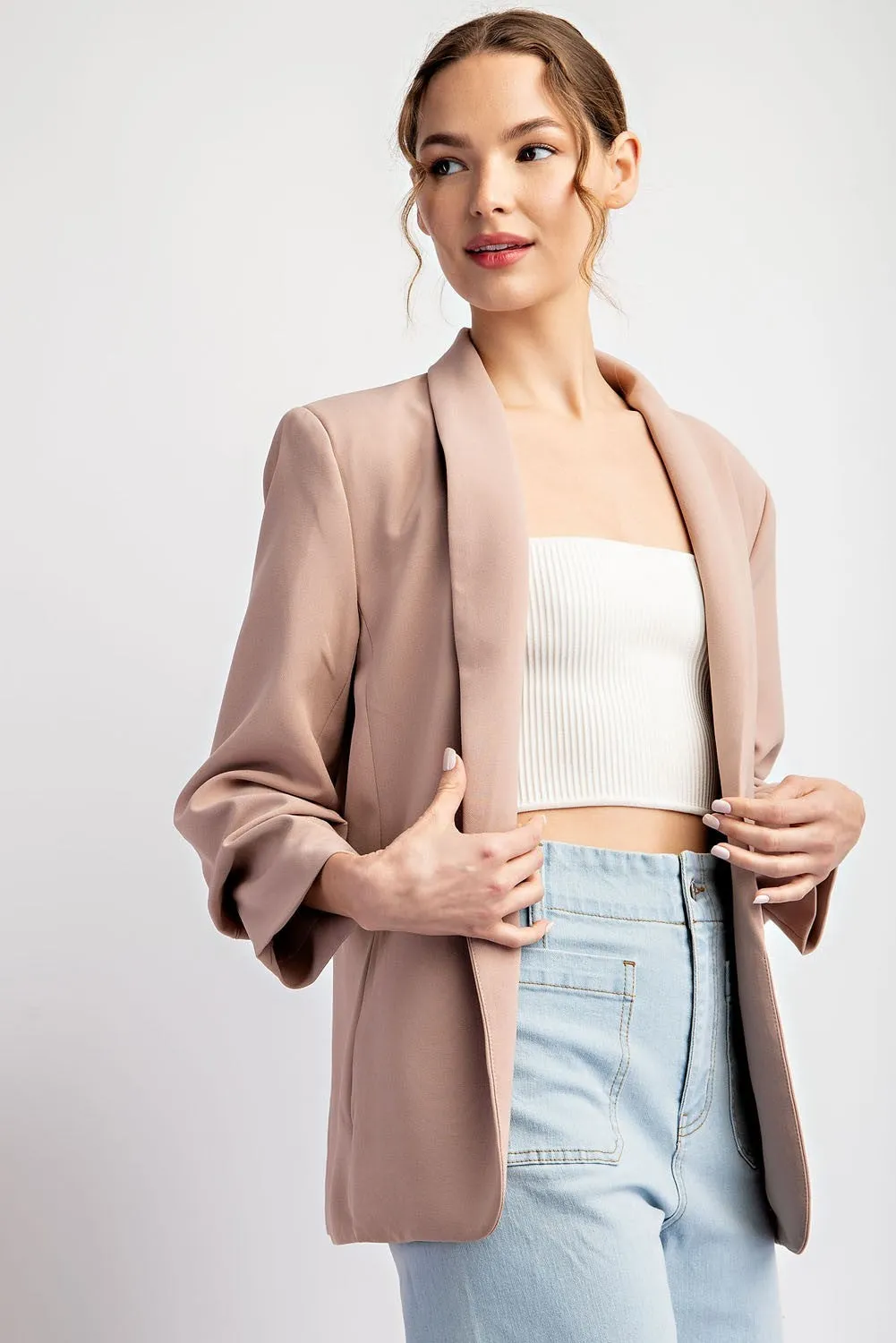 Coco Ruched Sleeved Blazer