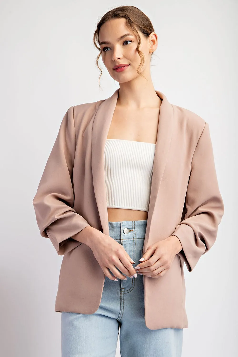 Coco Ruched Sleeved Blazer