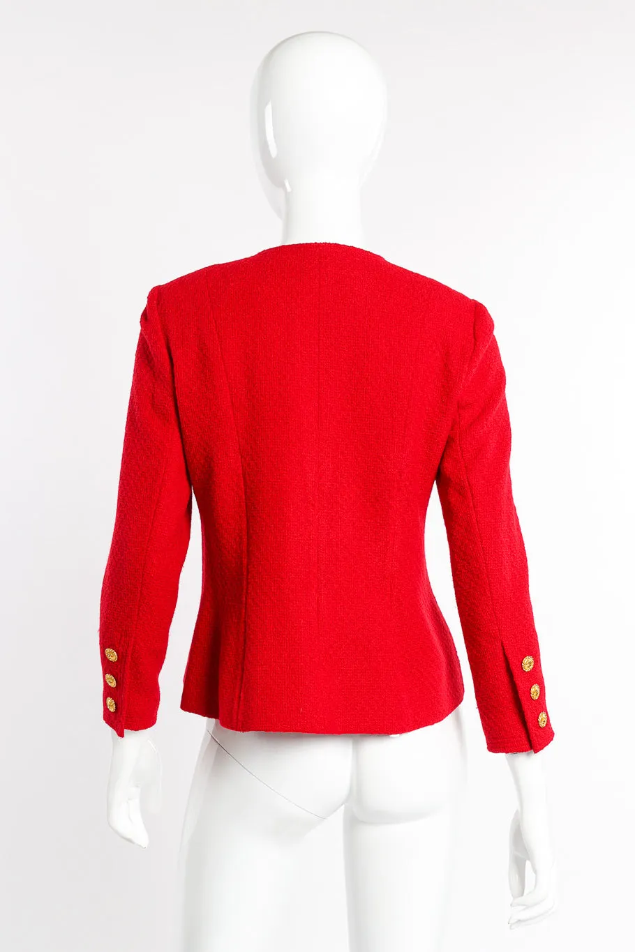 Collarless Double Breasted Jacket