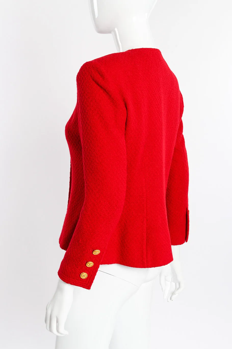 Collarless Double Breasted Jacket