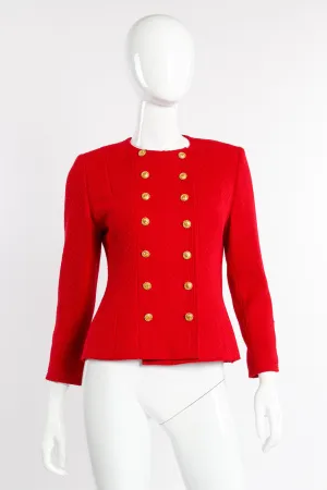 Collarless Double Breasted Jacket