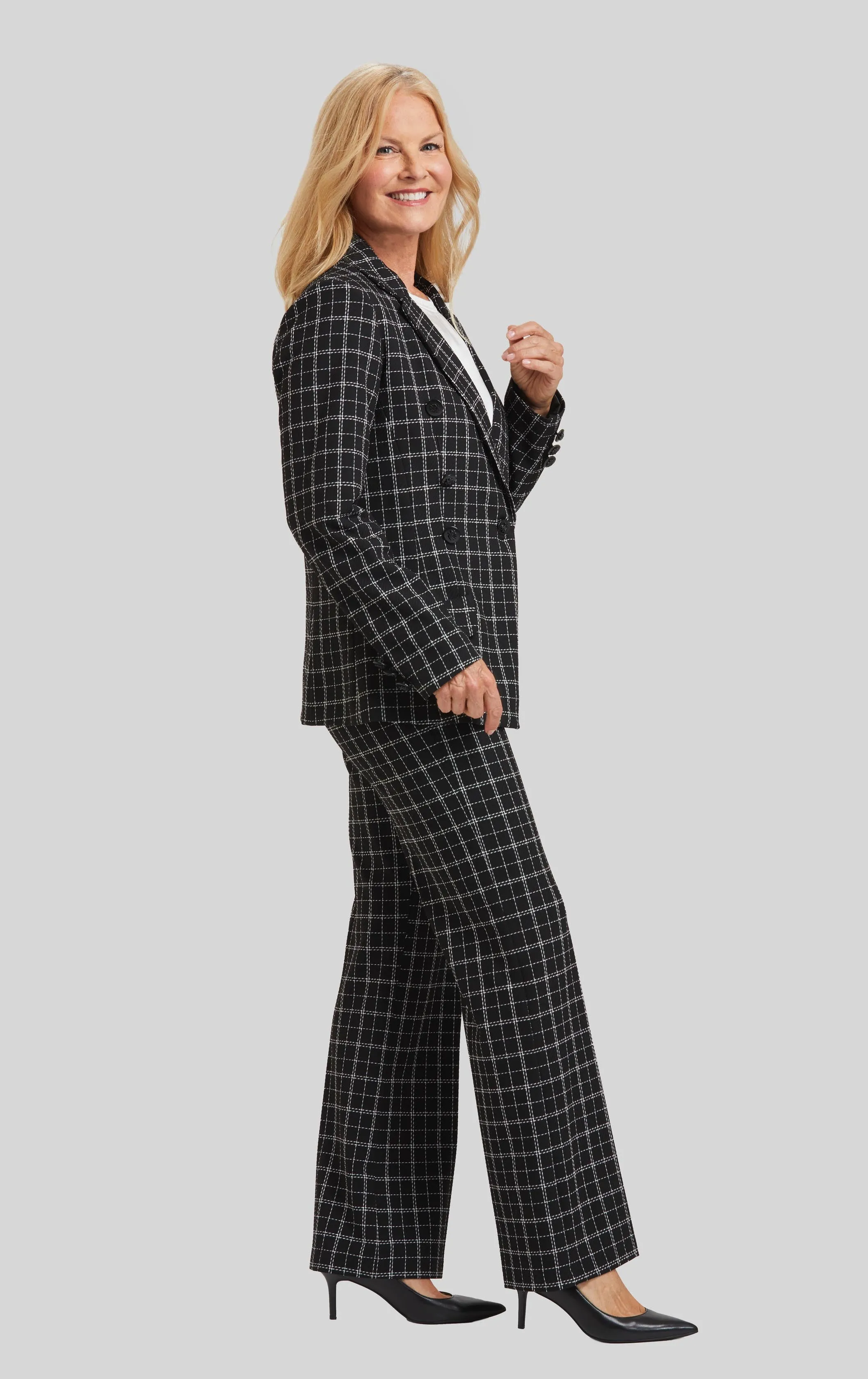Copenhagen Windowpane Steely 1 Button Jacket- FINAL SALE