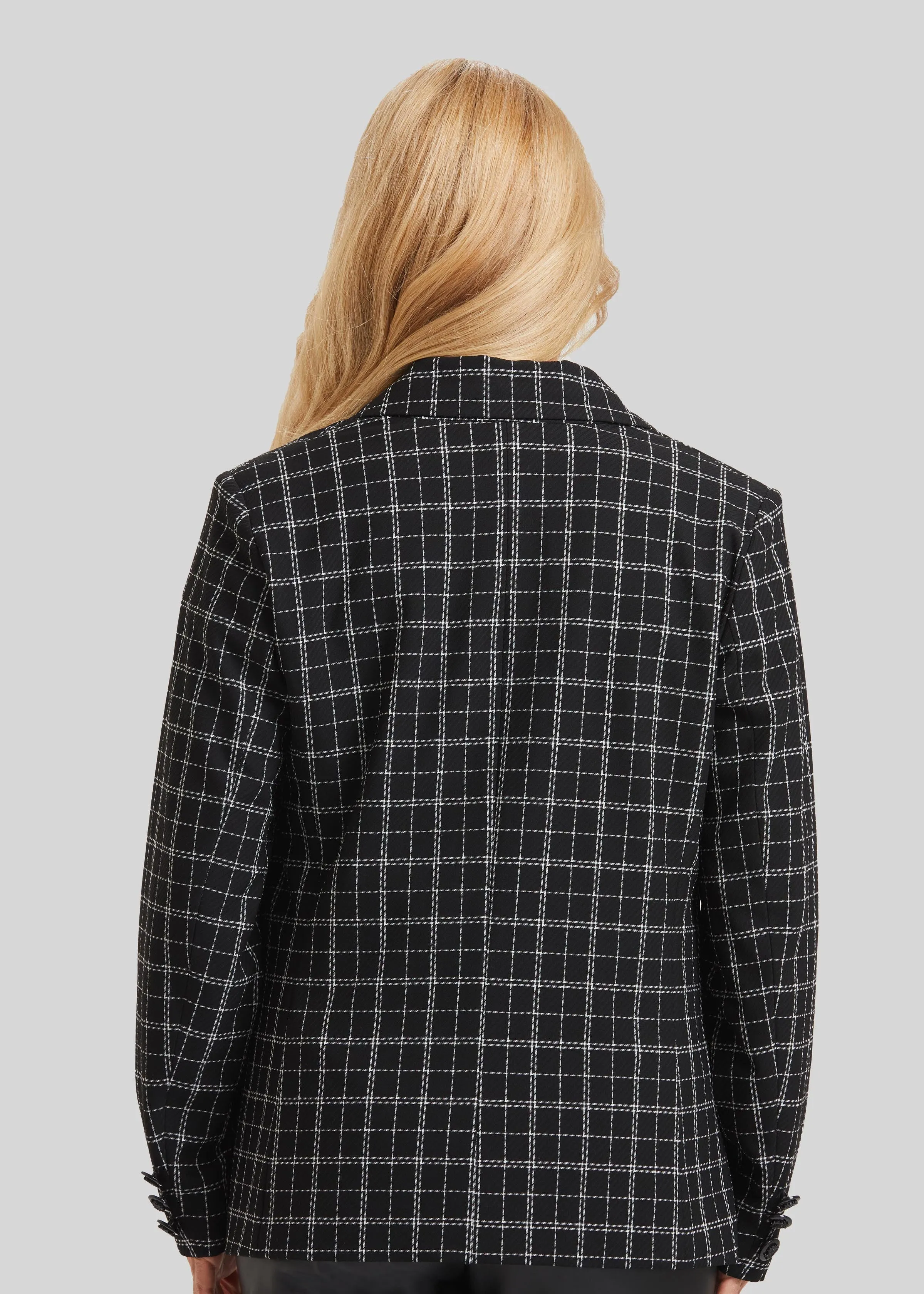 Copenhagen Windowpane Steely 1 Button Jacket- FINAL SALE