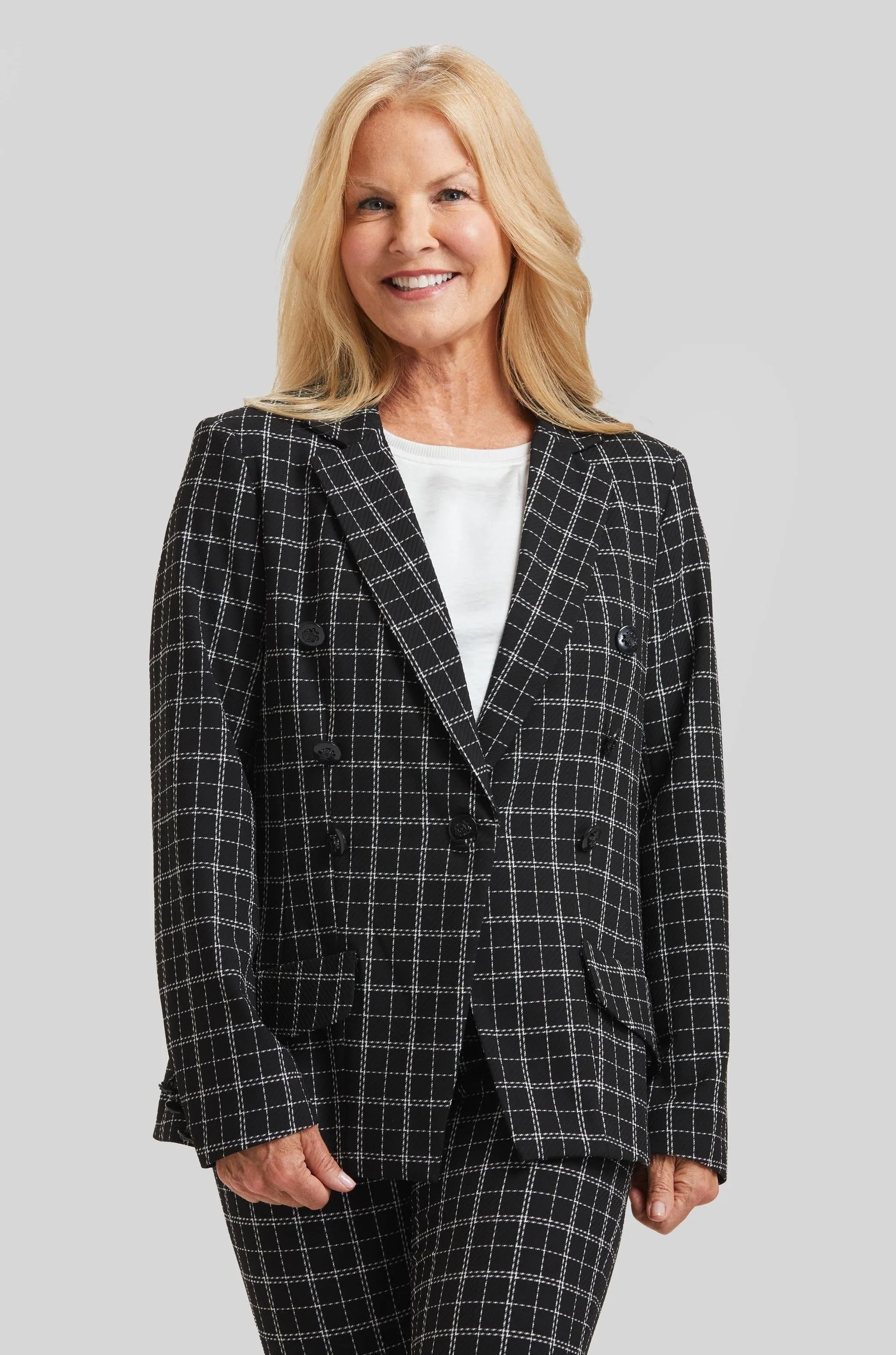 Copenhagen Windowpane Steely 1 Button Jacket- FINAL SALE