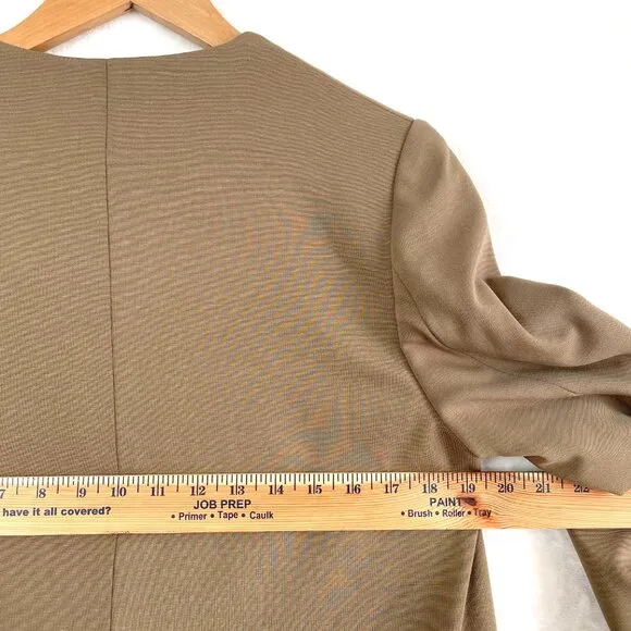 COS Jacket Womens XS Taupe/Brown Oversized Lined Jersey Blazer Collarless