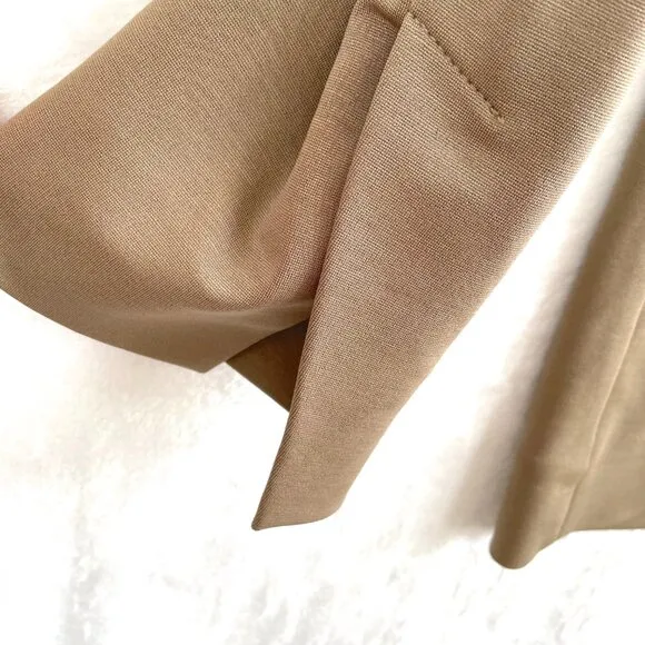 COS Jacket Womens XS Taupe/Brown Oversized Lined Jersey Blazer Collarless