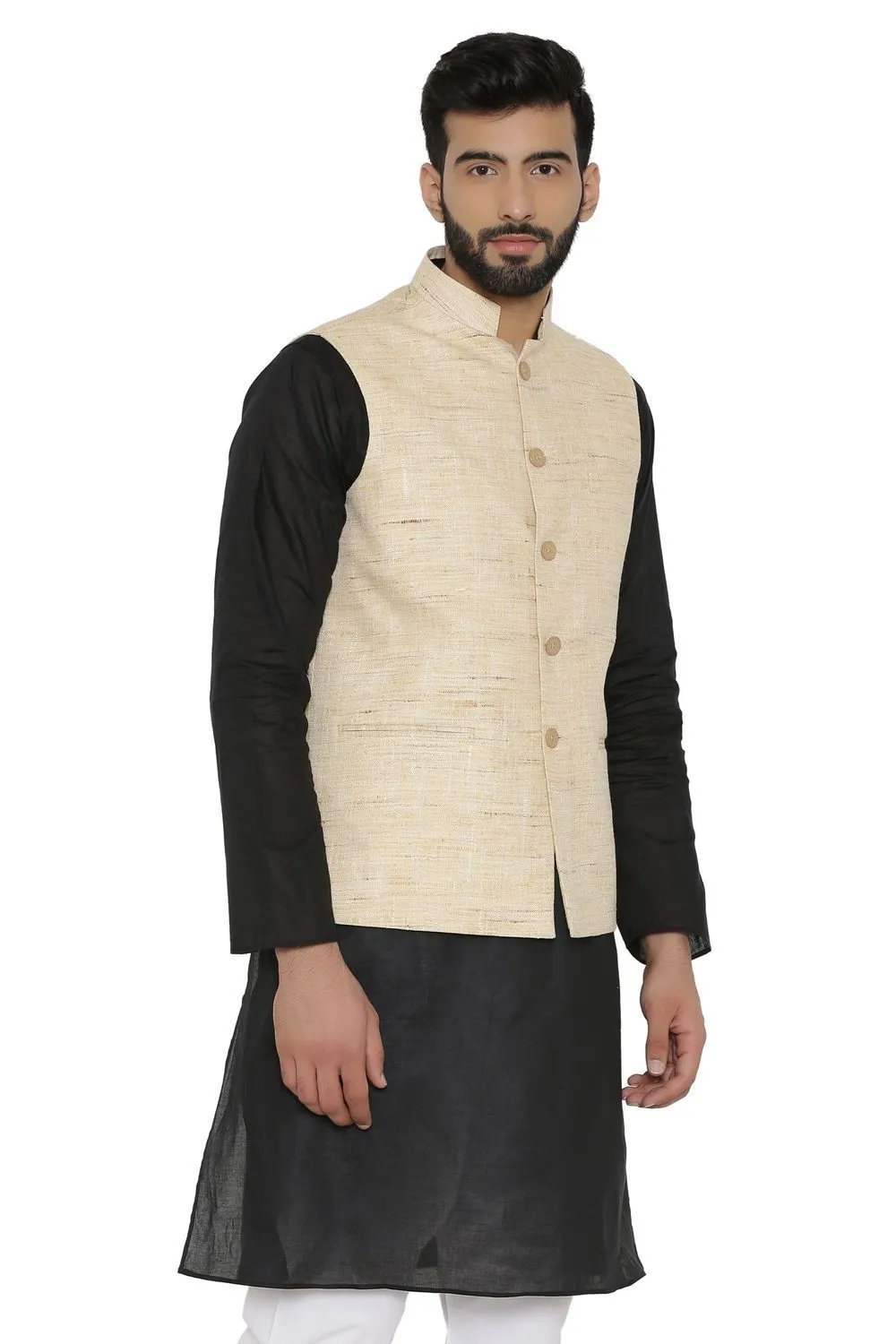 Cotton Beige Modi Nehru Jacket