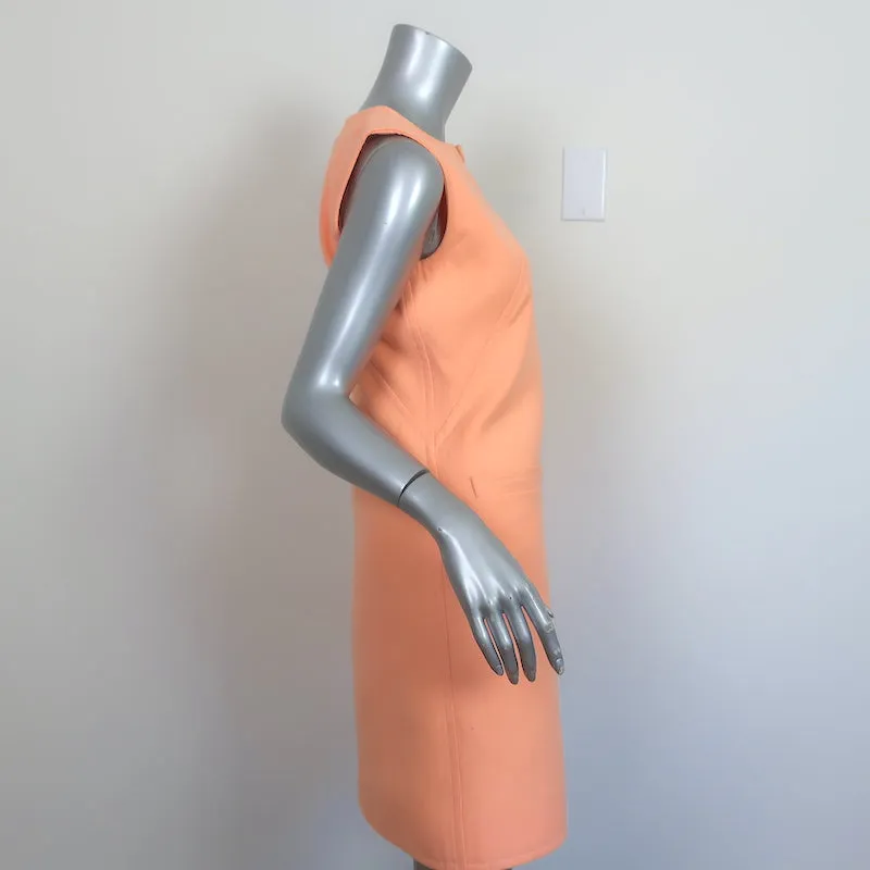 Courreges Sleeveless Mini Shift Dress Peach Wool-Blend Size 6
