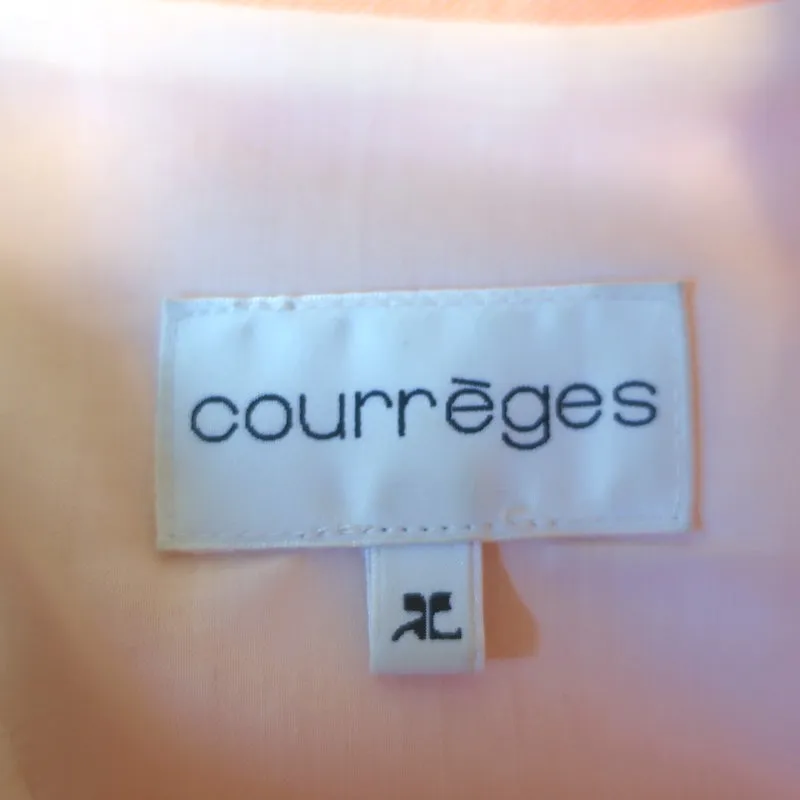Courreges Sleeveless Mini Shift Dress Peach Wool-Blend Size 6