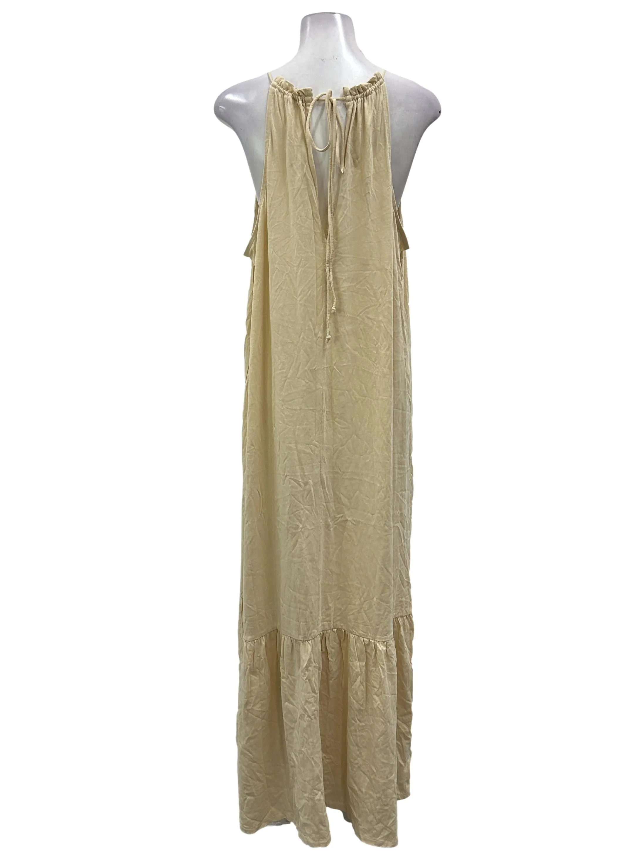 Cream Halter Jersey Dress