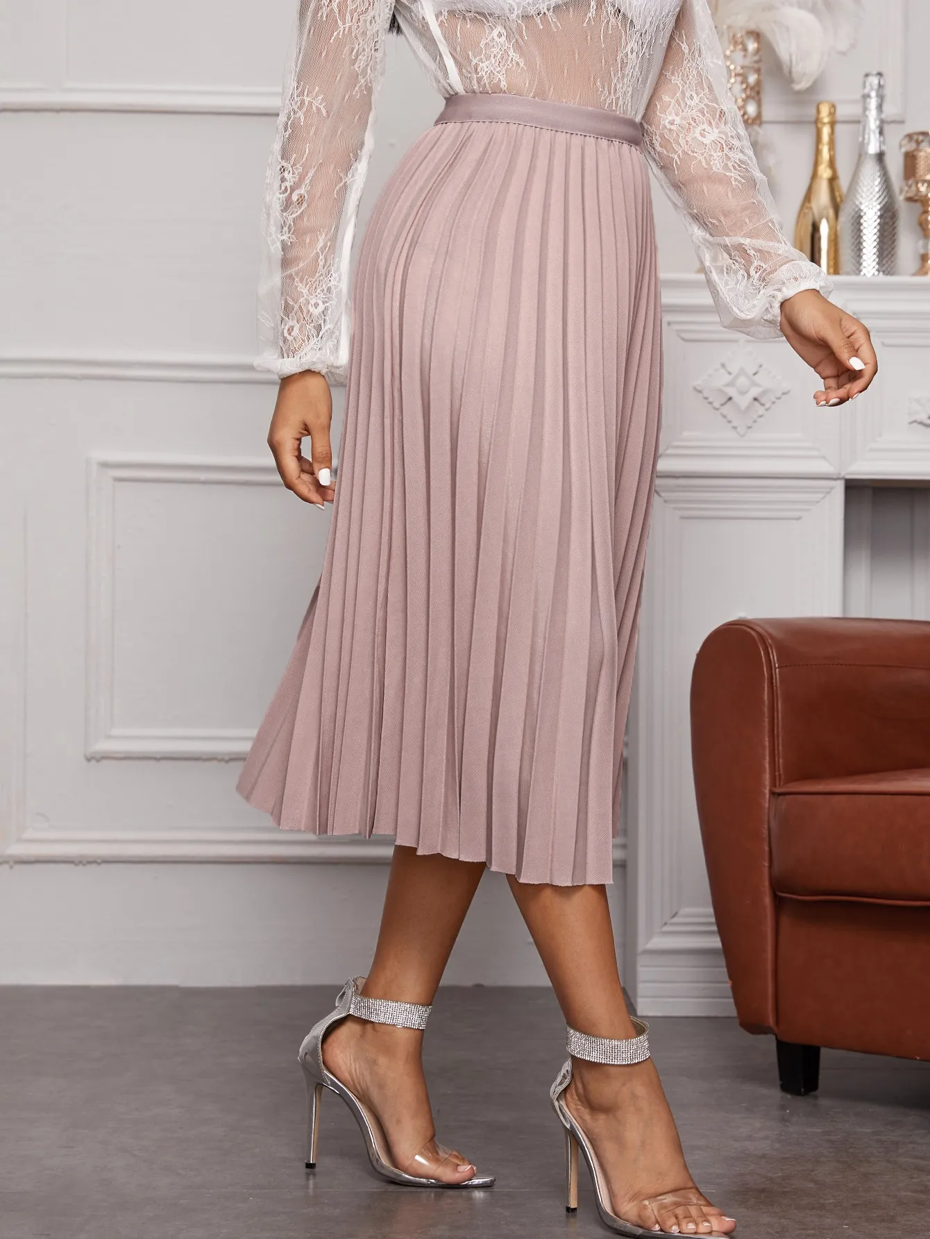 Crepe Pleated Skirt