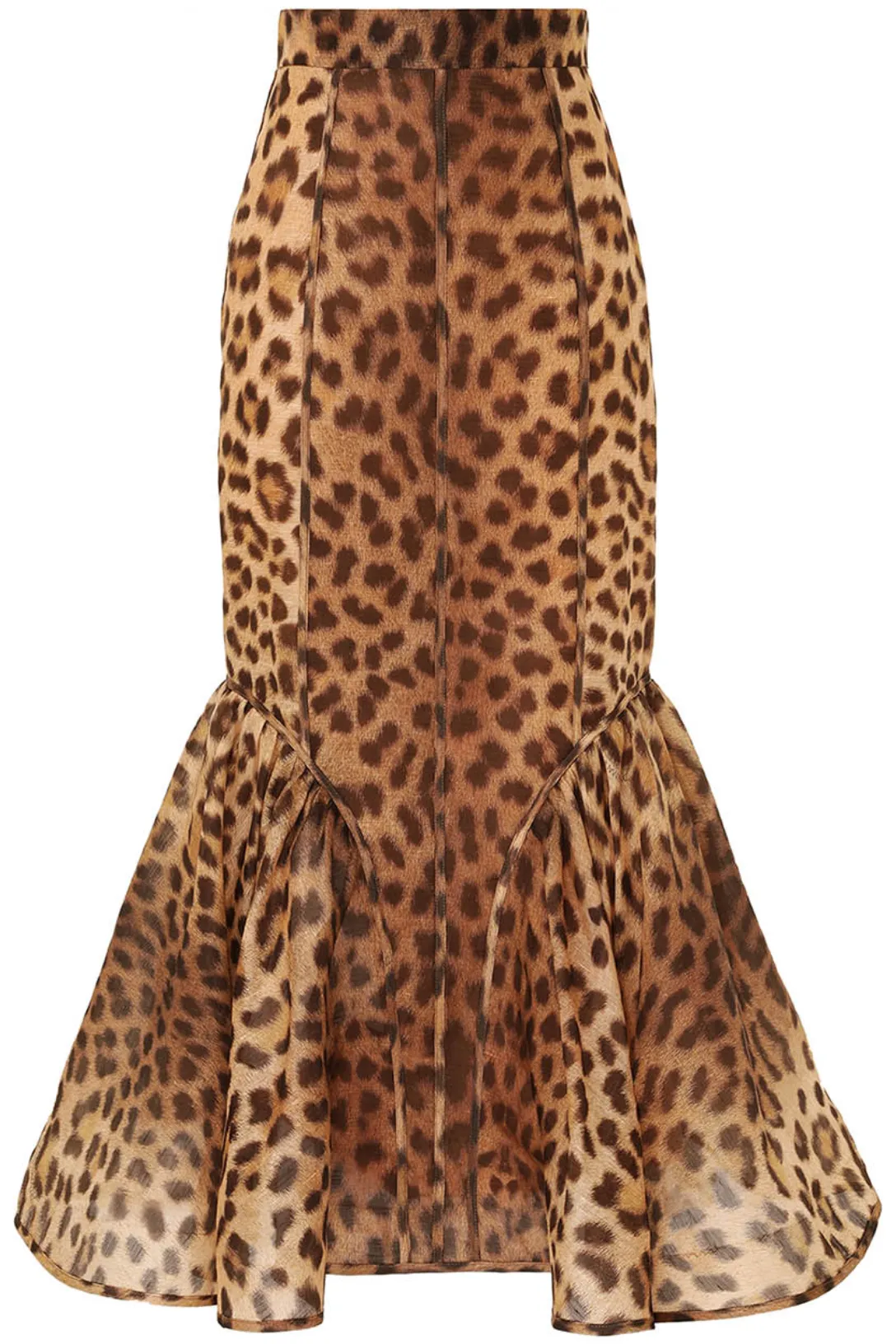 Crush Panelled Pencil Skirt | Leopard
