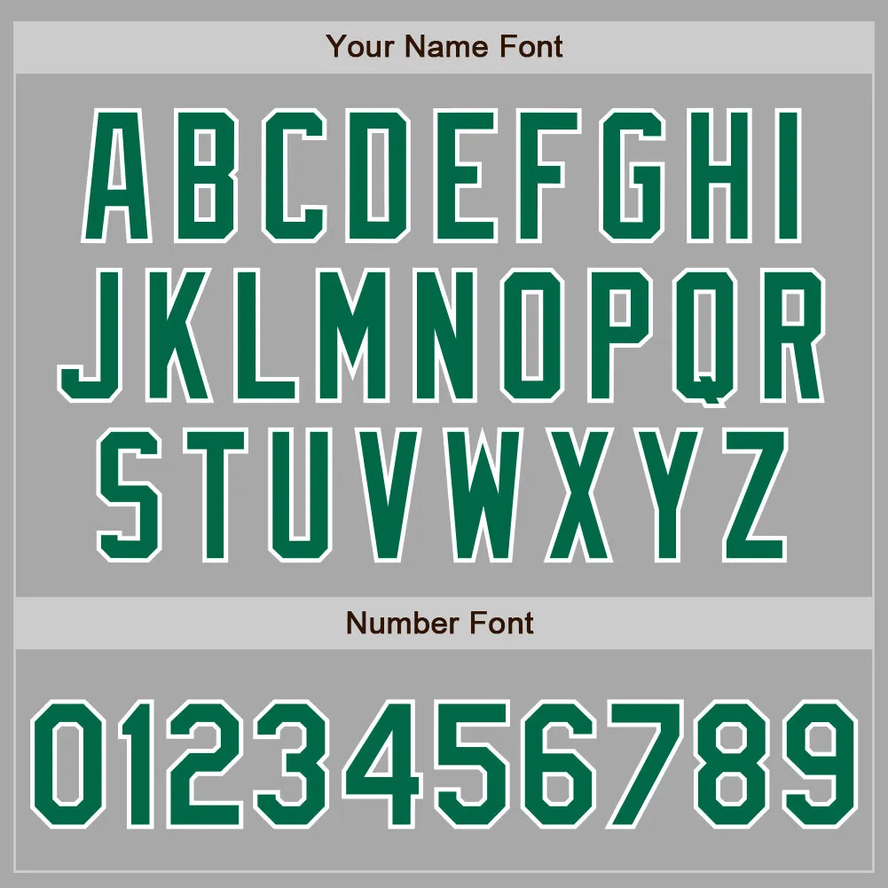 Custom Gray Kelly Green-White Two-Button Unisex Softball Jersey