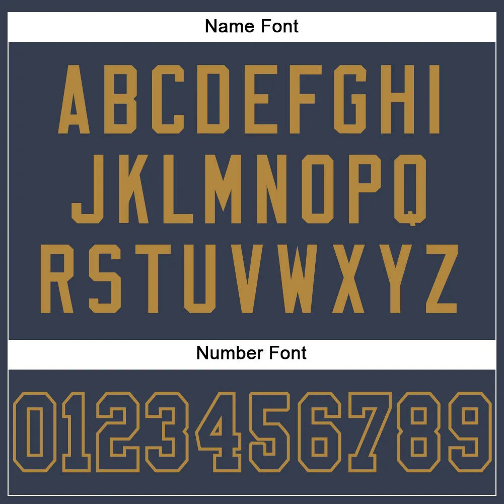 Custom Navy Navy-Old Gold Mesh Authentic Football Jersey