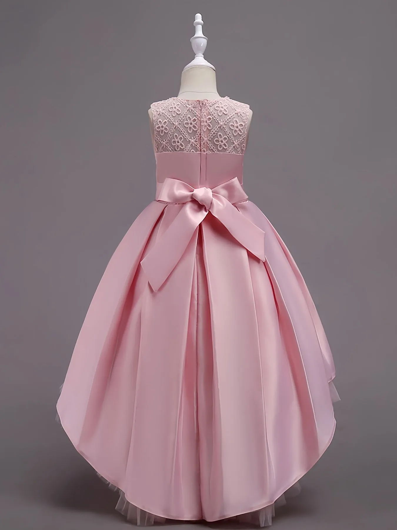 Cute Elegant Stitching Mesh Princess Dress with Flower Embroidery