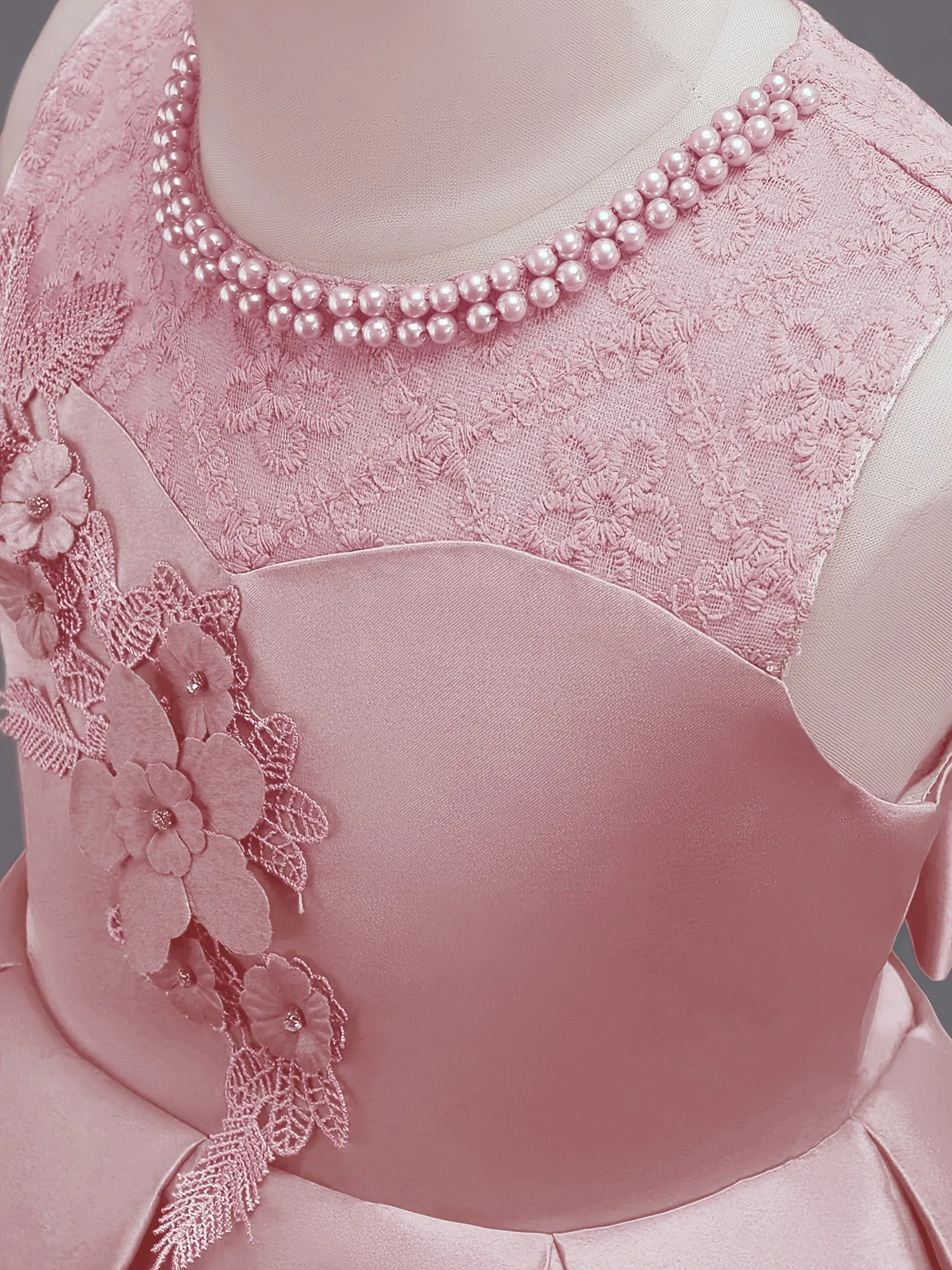 Cute Elegant Stitching Mesh Princess Dress with Flower Embroidery