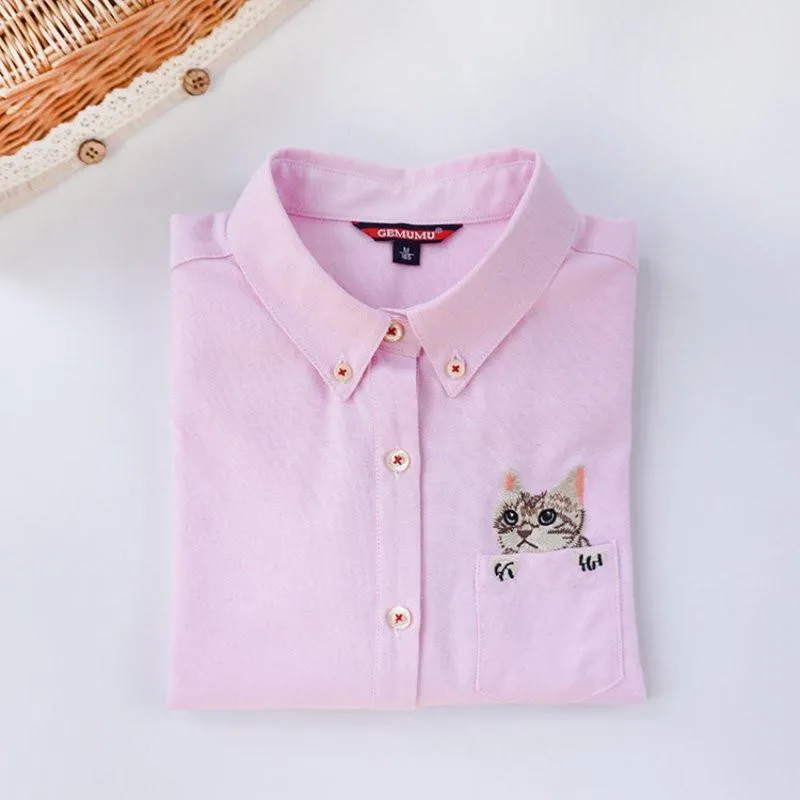 Cute Women Blouse Cats