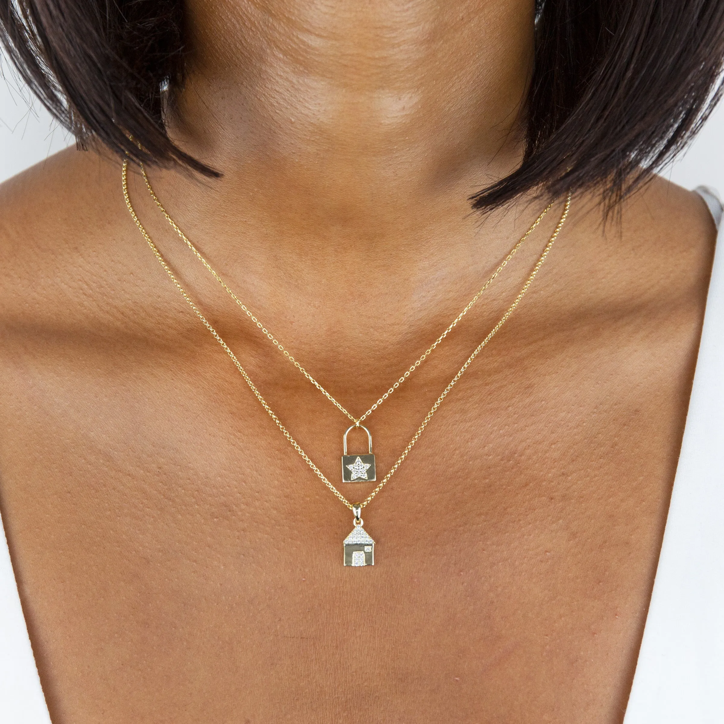 CZ House Necklace