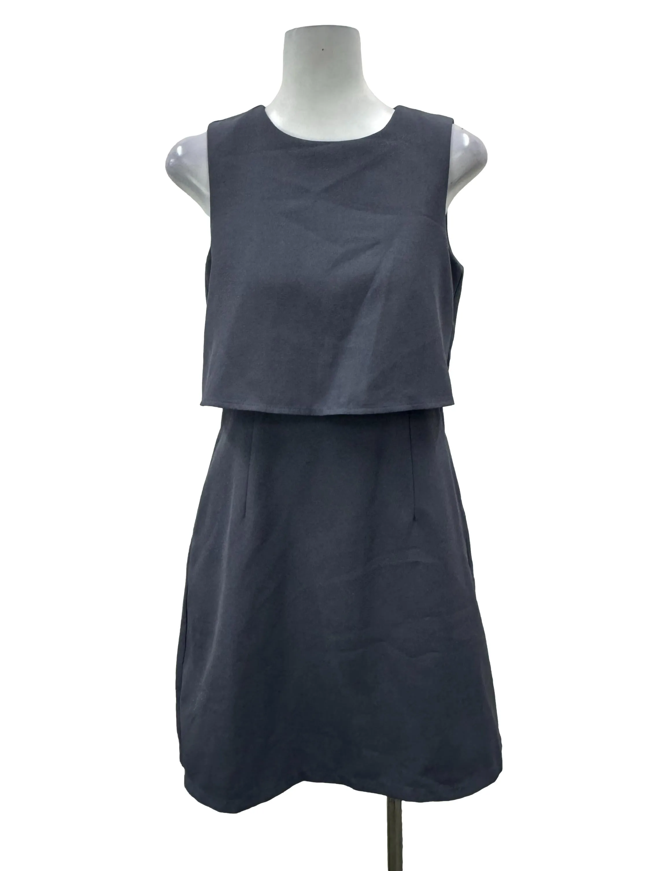 Dark Grey Sabrina Neckline Peplum Dress