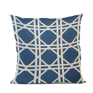 DaVinci Blue and White Luxury Throw Pillow