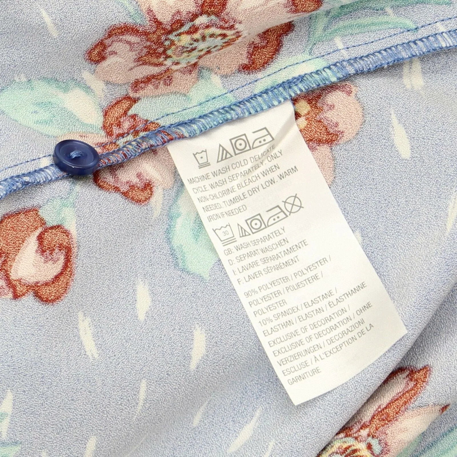 Denim & Co. Women's Floral Stretch Woven Lace Trim Y-Neck Blouse