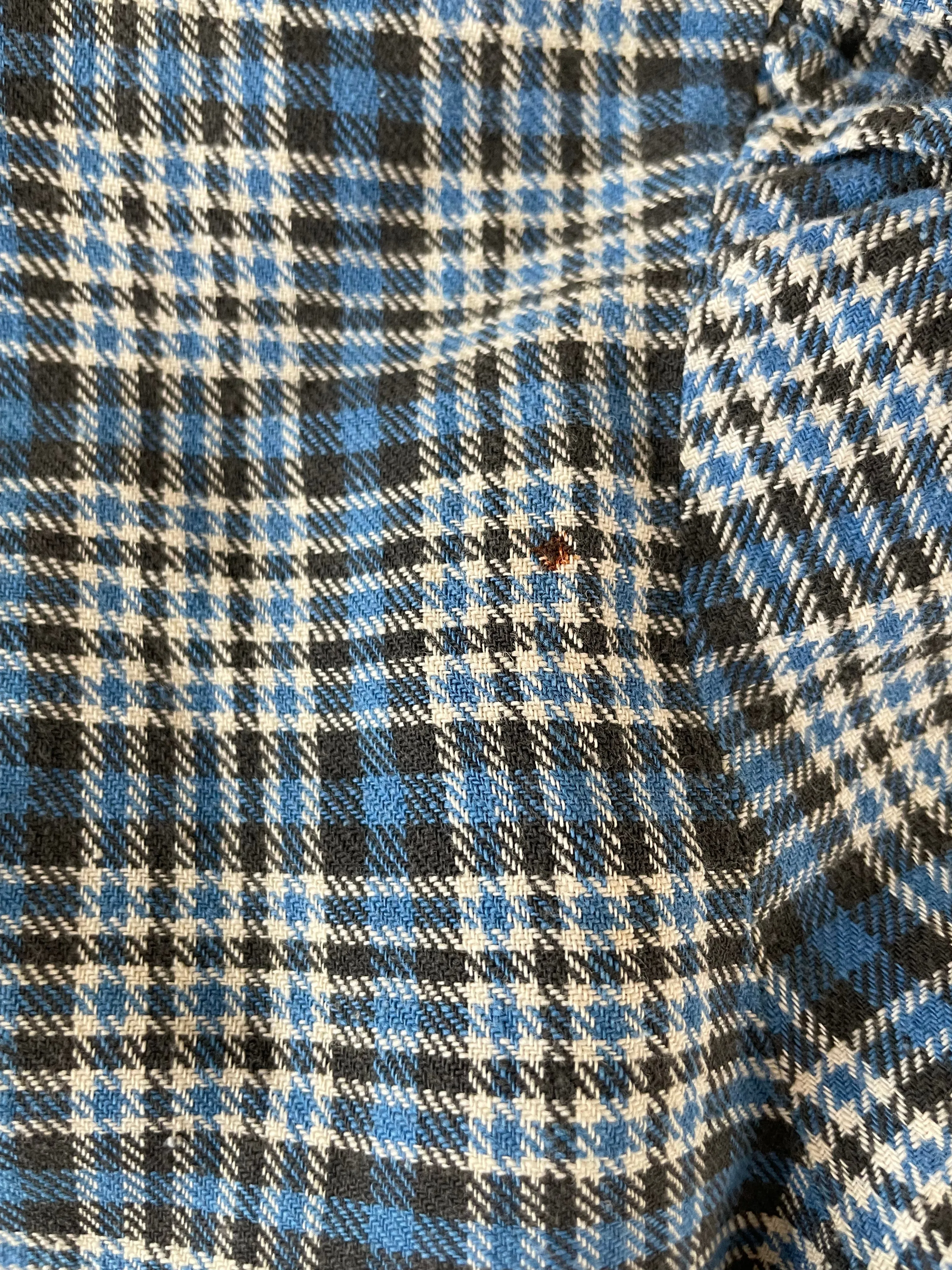 Depression Era Crop Cotton Flannel Plaid Button Down