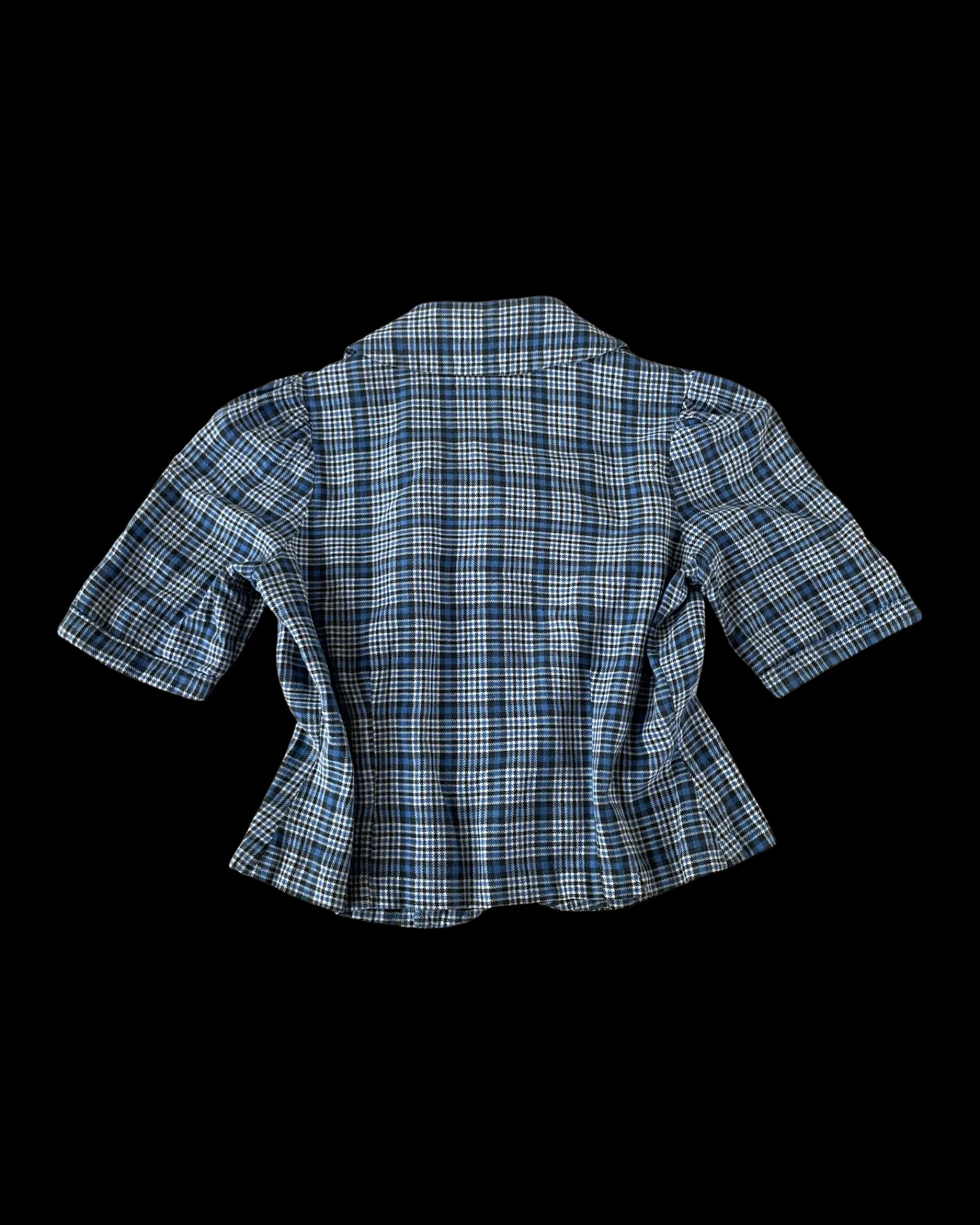 Depression Era Crop Cotton Flannel Plaid Button Down