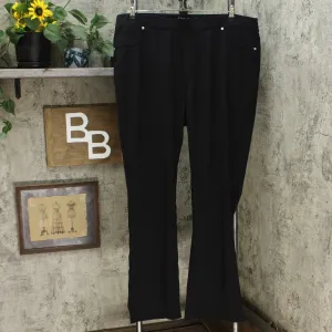 DG2 by Diane Gilman Pull On Ponte Boot Cut Pants Black Plus 2X Tall