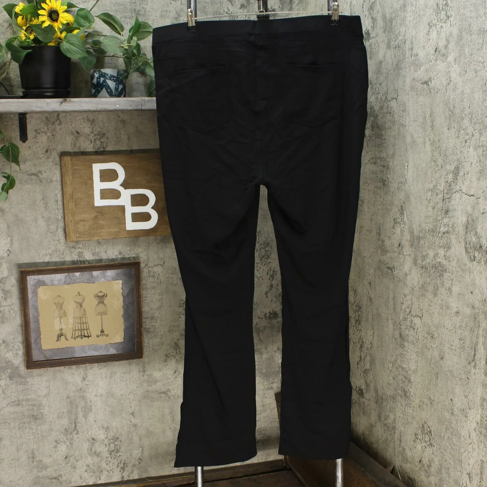 DG2 by Diane Gilman Pull On Ponte Boot Cut Pants Black Plus 2X Tall