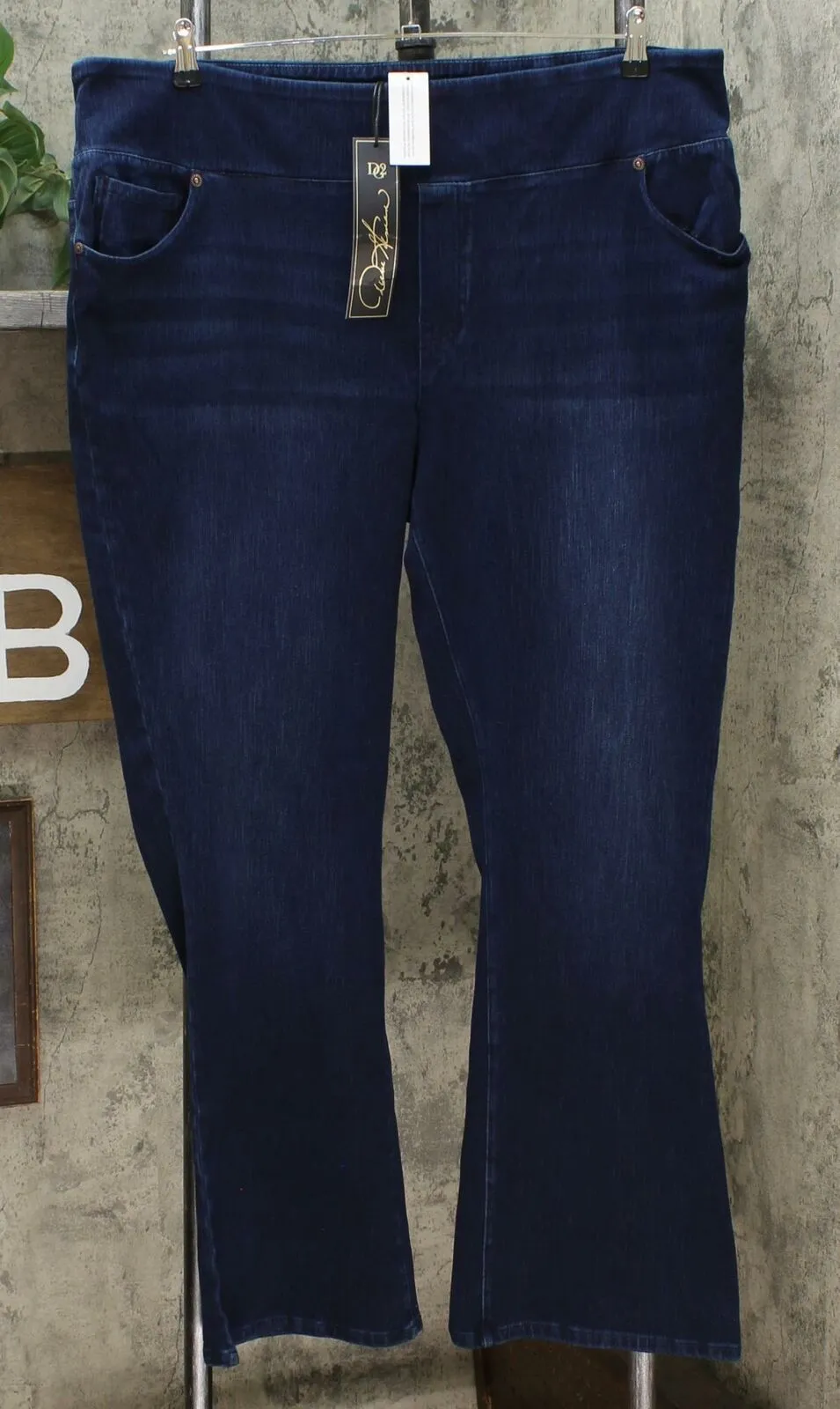 DG2 by Diane Gilman Women's Plus Size Stretch Knit Twill Boot Cut Jeggings