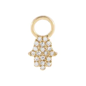 Diamond Hamsa Charm 14K