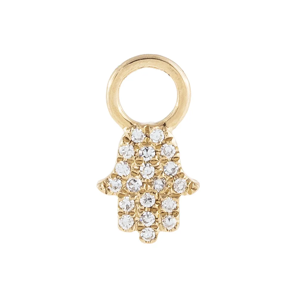 Diamond Hamsa Charm 14K