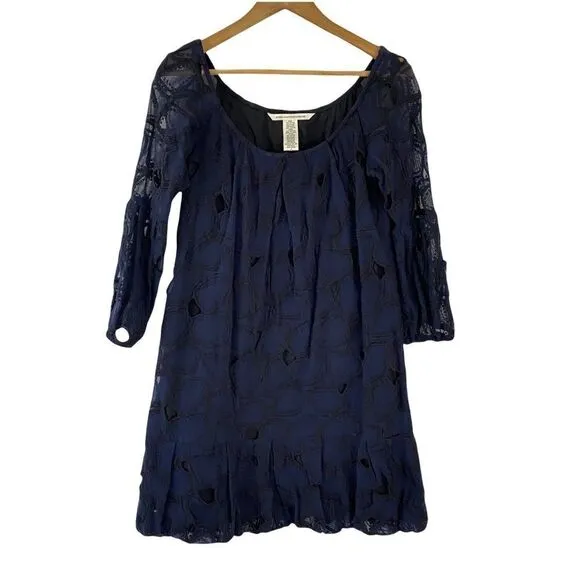 Diane von Furstenberg Madis Embroidered Cutout Babydoll Dress