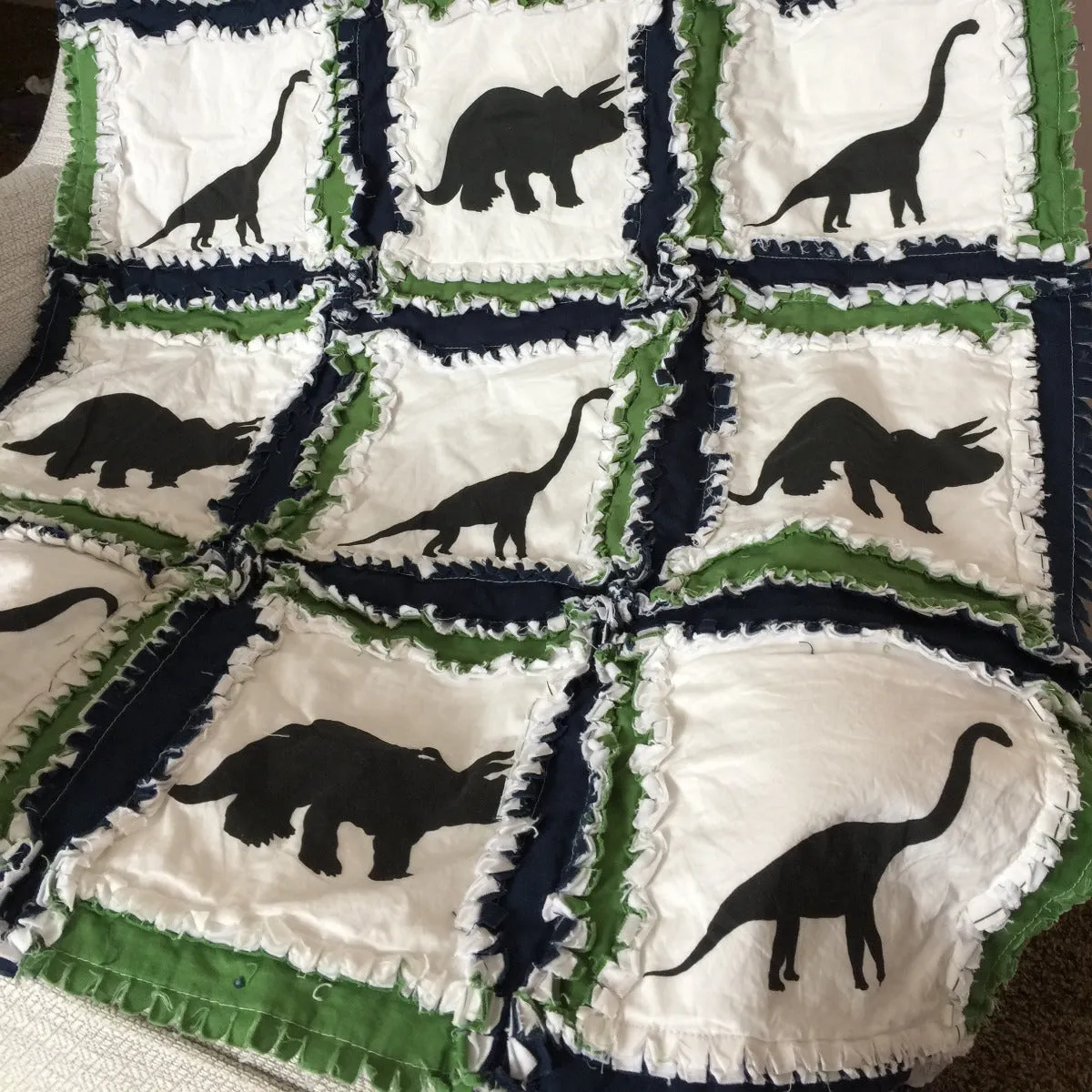 Dinosaur Crib Bedding | Green & Navy