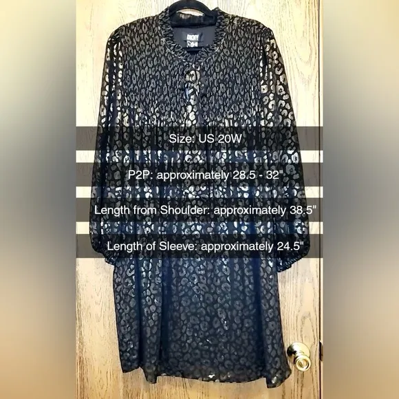 DKNY Womens Black Lined Pullover Balloon Sleeve Shift Dress Plus Size: 20W NWT