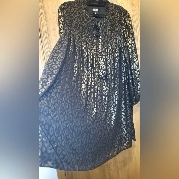 DKNY Womens Black Lined Pullover Balloon Sleeve Shift Dress Plus Size: 20W NWT