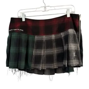 Dolls Kill X Daria 90s Cynic Plaid Mini Skirt Sz XL Dark Academia Pleated