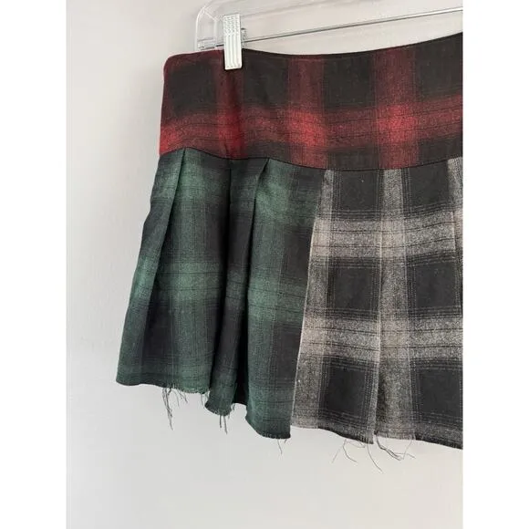 Dolls Kill X Daria 90s Cynic Plaid Mini Skirt Sz XL Dark Academia Pleated