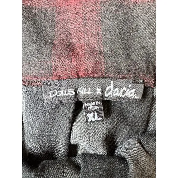 Dolls Kill X Daria 90s Cynic Plaid Mini Skirt Sz XL Dark Academia Pleated