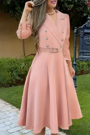 Double Breasted Belted Dress